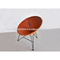 Round shape brown leather chair